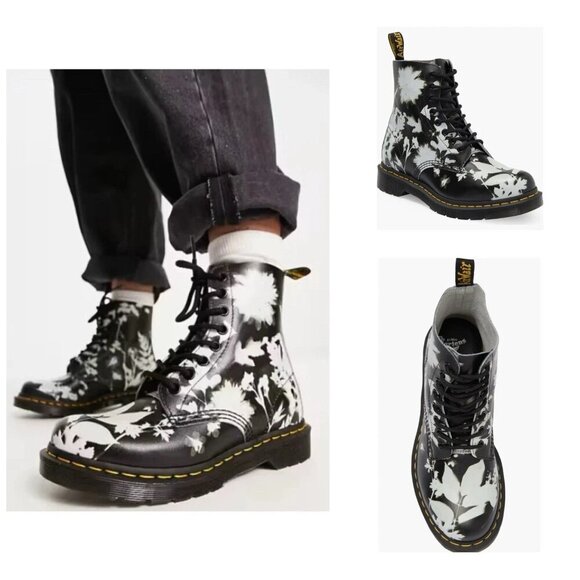 Dr. Martens 1460 Pascal Boots Women's 6 Multi Phantom Floral Lace Up Combat NIB - Picture 1 of 14